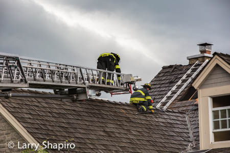 firemen on the roof at a house fire in Glenview at 4177 Midway Lane 8-25-14 Larry Shapiro photography shapirophotography.net